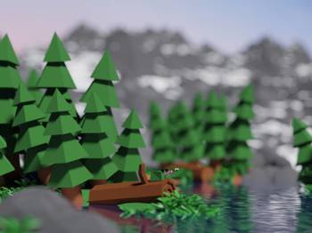 Lowpoly Mountain Scene