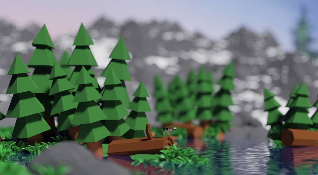 Lowpoly Mountain Scene