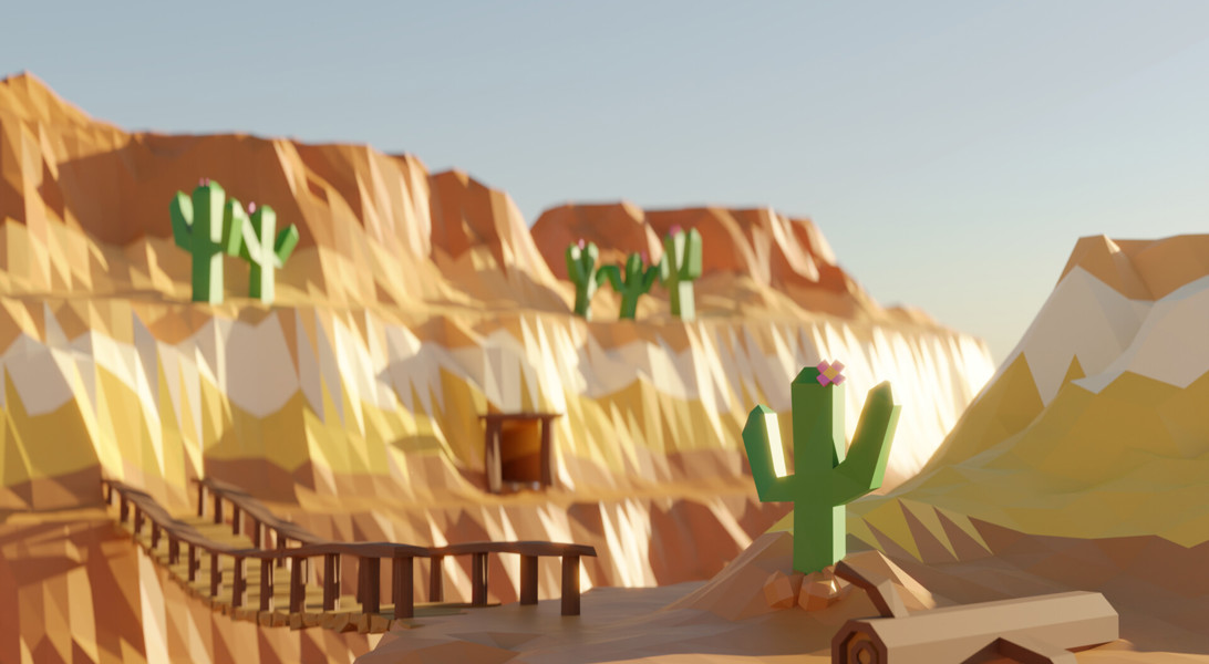 Lowpoly Canyon Scene